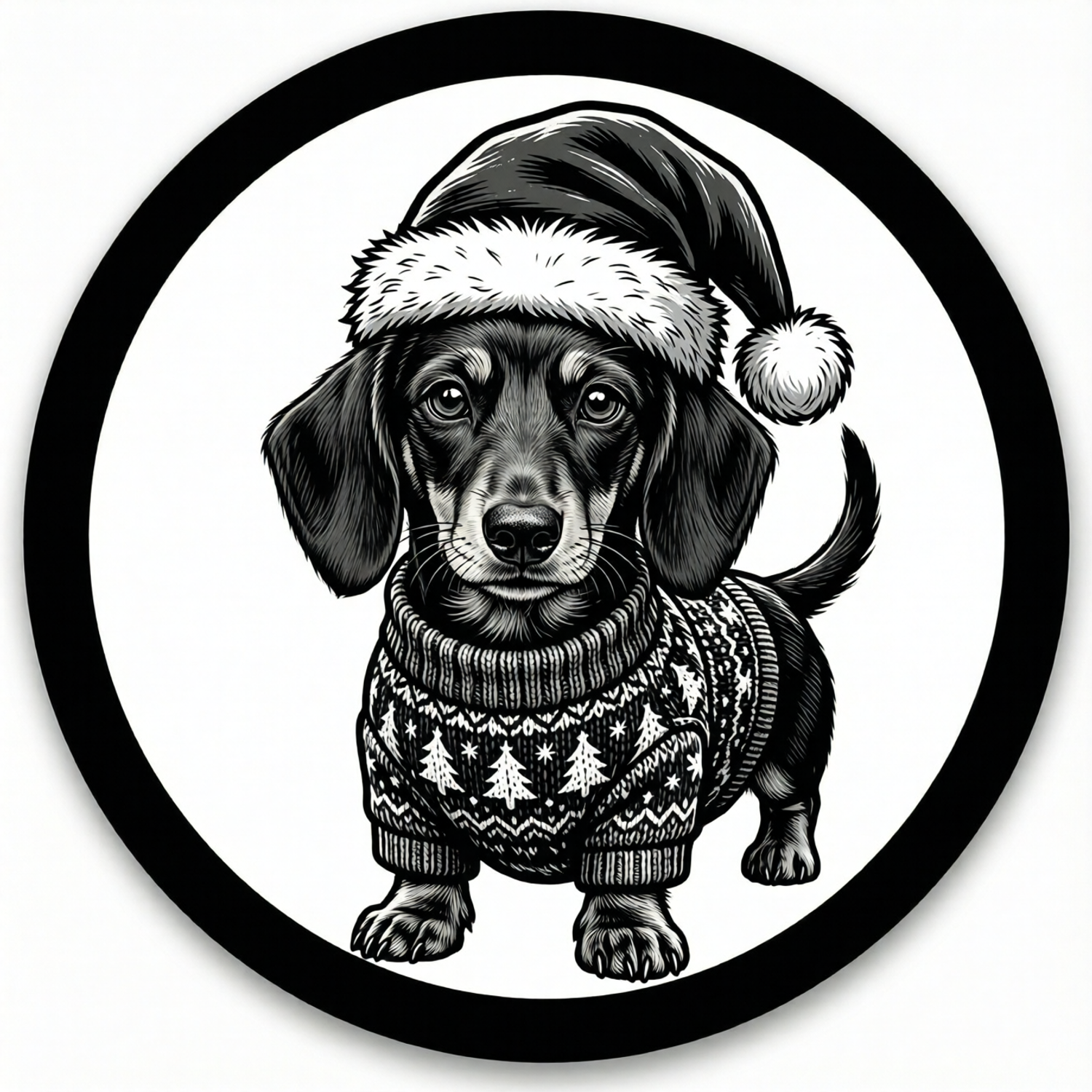 Christmas Dachshund Coaster