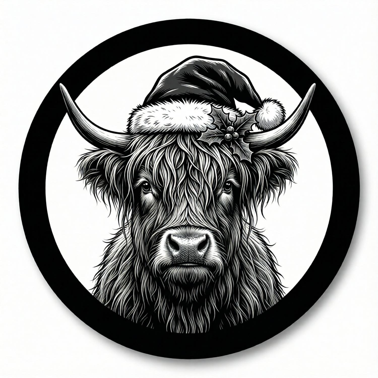 Christmas Highland Cow Coaster
