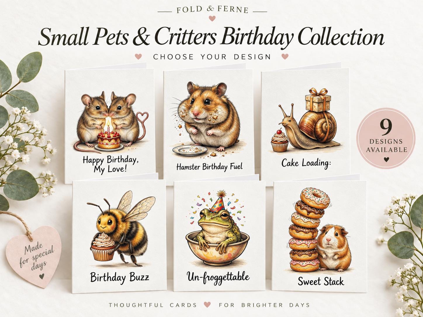 Small Pets and Critters Birthday Card Collection