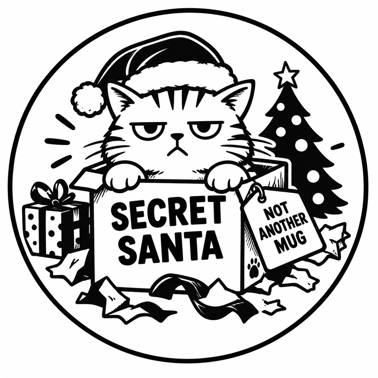 Secret Santa Cat Coaster