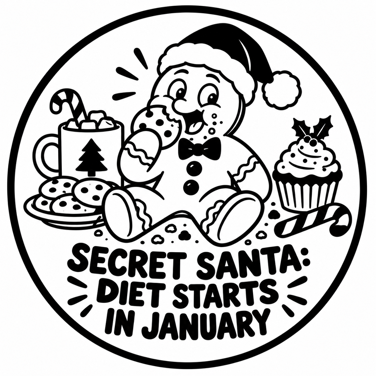Diet Starts in January Secret Santa Coaster