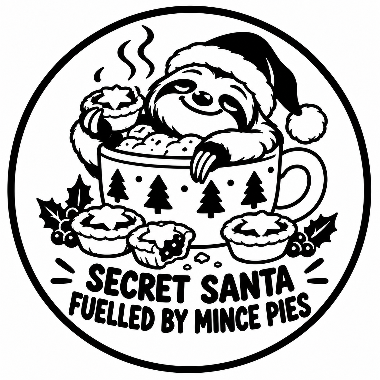 Fuelled by Mince Pies Secret Santa Coaster