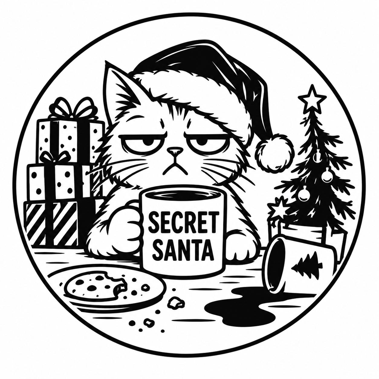 Grumpy Cat Secret Santa Coaster