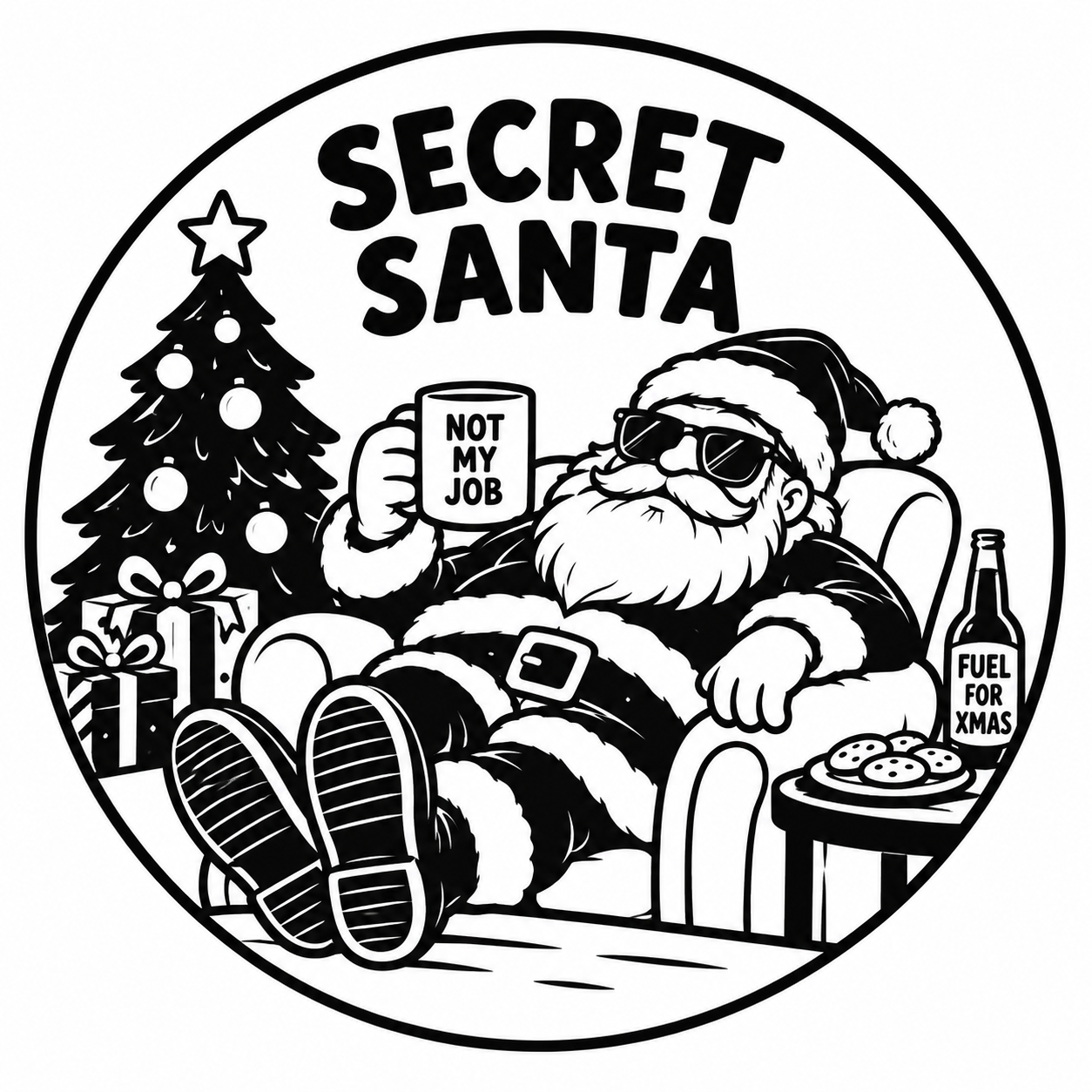 Not My Job Secret Santa Coaster