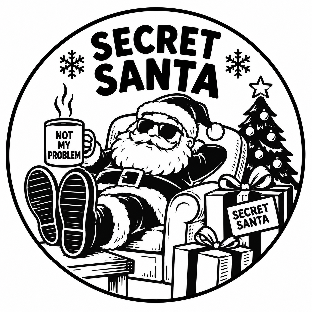 Not My Problem Secret Santa Coaster