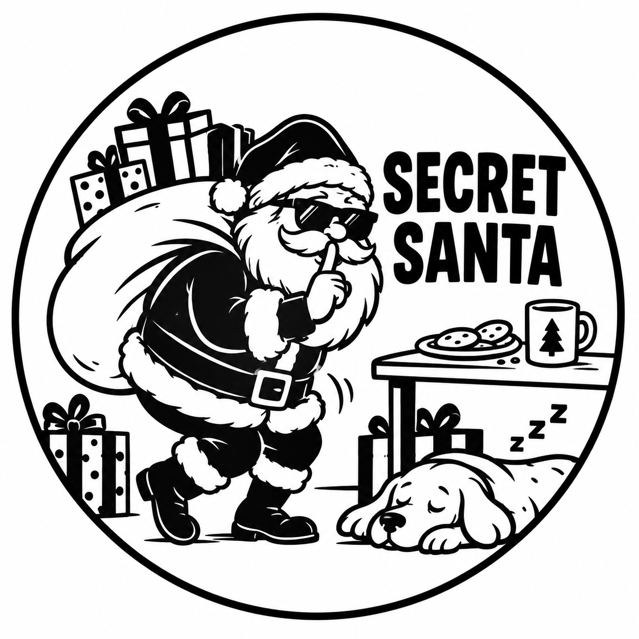 Sneaky Secret Santa Coaster